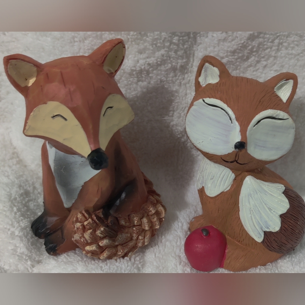 Charming Woodland Animal Figurines - Brown and White